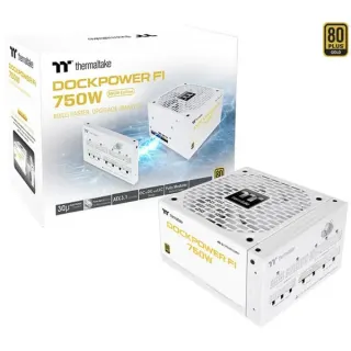 Thermaltake Dockpower FI 750W Snow, PC-Netzteil (weiß, 1x 12-Pin High Power GPU, 4x PCIe, Kabelmanagement, 750 Watt)