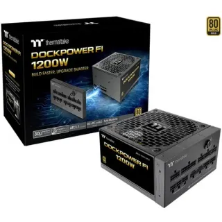 Thermaltake Dockpower FI 1200W, PC-Netzteil (schwarz, 1x 12-Pin High Power GPU, 5x PCIe, Kabelmanagement, 1200 Watt)