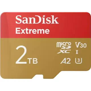 SanDisk Extreme 2 TB microSDXC, Speicherkarte (UHS-I U3, Class 10, V30, A2)