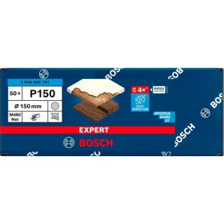 Bosch Professional Expert M480 Netzstruktur-Schleifblatt Ø 150mm, K150 (50 Stück, für Exzenterschleifer)