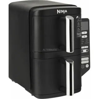 Ninja Double Stack 2-Ebenen Heißluftfritteuse SL300EU (schwarz, 2.470 Watt, 2 Körbe je 3,8 Liter)