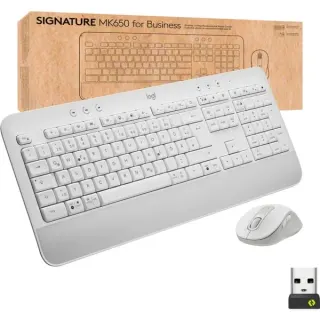 Logitech Signature K650 Combo for Business, Desktop-Set (weiß, DE-Layout, Plunger, Logi Bolt, Bluetooth, für Windows/macOS/Chrome OS/Linux/iPadOS/Android)