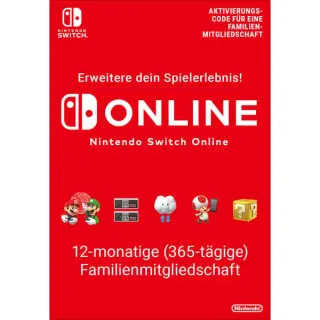 Nintendo Switch Online – 365-Tage-Familienmitgliedschaft, Gamecard