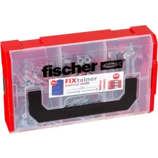 fischer FixTainer - DuoPower/DuoTec + Schrauben, Dübel (hellgrau/rot, 200-teilig)