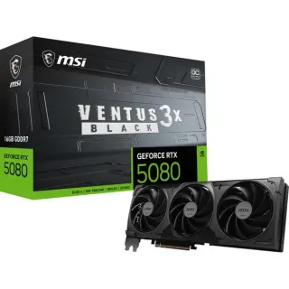 MSI GeForce RTX 5080 VENTUS 3X OC BLACK, Grafikkarte (schwarz, DLSS 5, 3x DisplayPort, 1x HDMI 2.1)