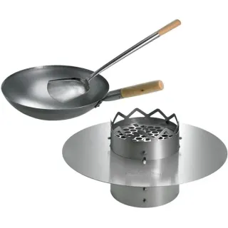 Moesta WOK'N BBQ Komplettpaket, für 67cm Kugelgrill (edelstahl/holz, 3-teilig)