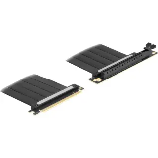 DeLOCK Riser Karte PCI E 4.0 x16>x16 Slot 90° mit Kabel 30cm, Riser Card (schwarz)