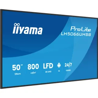 iiyama LH5066UHSB-B1AG, Public Display (schwarz (matt), UltraHD/4K, IPS, HDMI, USB-C)