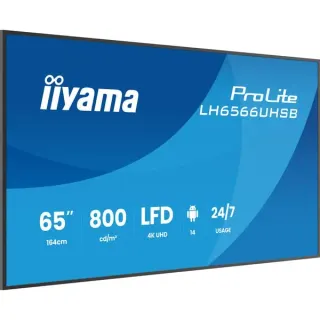 iiyama LH6566UHSB-B1AG, Public Display (schwarz (matt), UltraHD/4K, VA, HDMI, USB-C)