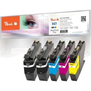Peach Tinte Spar Pack Plus PI500-430 (kompatibel zu Brother LC-421)