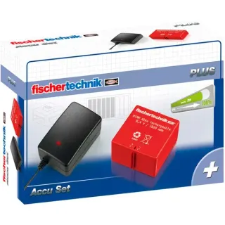 fischertechnik Akku-Set 34969, mit Ladegerät (rot, für Technikbaukästen)