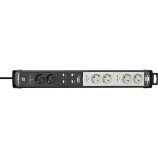 Brennenstuhl Connect Premium-Line WLAN Steckdosenleiste 6-fach (schwarz/hellgrau, 3 Meter, Zeitschaltuhr, Sprachsteuerung)