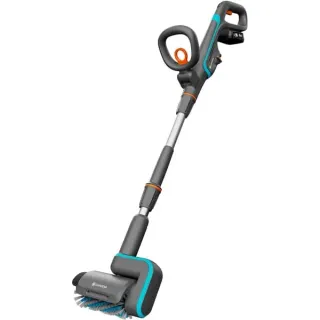 GARDENA Akku-Multi-Reiniger AquaBrush Patio 18V P4A, Hartbodenreiniger (grau/türkis, Li-Ion Akku 2,5Ah P4A, POWER FOR ALL ALLIANCE, B-Ware)