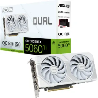 ASUS GeForce RTX 5060 Ti DUAL OC 8GB WHITE, Grafikkarte (weiß, DLSS 5, 3x DisplayPort, 1x HDMI 2.1)