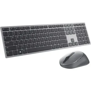 Dell Premier-Mehrgeräte-Wireless-Tastatur und -Maus (KM7321W), Desktop-Set (titan/schwarz, DE-Layout, Scherenmechanik)