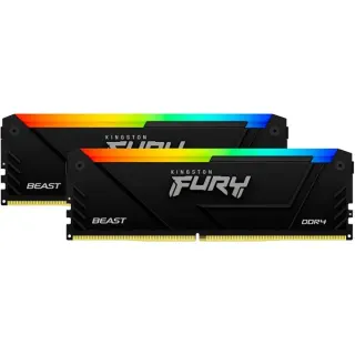 Kingston FURY DIMM 16 GB DDR4-3200 (2x 8 GB) Dual-Kit , Arbeitsspeicher (schwarz, KF432C16BB2AK2/16, Beast RGB, INTEL XMP)