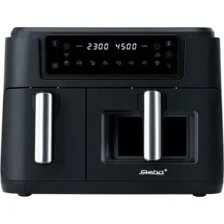 Steba Doppel-Heißluftfritteuse HF 9500 DUO (schwarz, 2.400 Watt, 2 Körbe 6 Liter + 3,5 Liter , B-Ware)