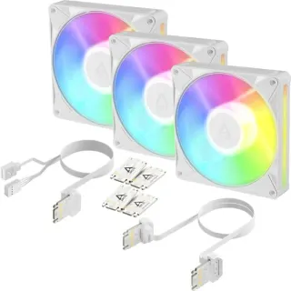 ARCTIC BioniX P14 A-RGB, Gehäuselüfter (weiß/weiß, 3er Pack, 140 mm)