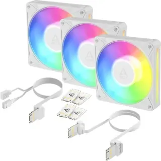 ARCTIC BioniX P12 A-RGB, Gehäuselüfter (weiß/weiß, 3er Pack, 120 mm)