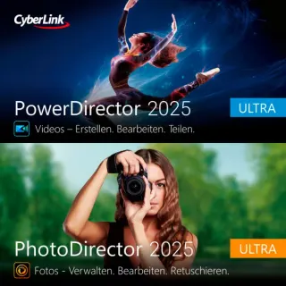 CyberLink PowerDirector 2025 Ultra & PhotoDirector 2025 Ultra Duo, Grafik, Multimedia-Software (Deutsch)