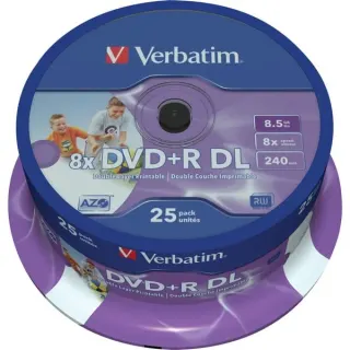 Verbatim DVD+R DL 8,5 GB, DVD-Rohlinge (8fach, 25 Stück)
