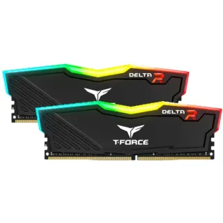 Team Group DIMM 16 GB DDR4-3200 (2x 8 GB) Dual-Kit, Arbeitsspeicher (schwarz, TF3D416G3200HC16FDC01, Delta RGB, INTEL XMP)