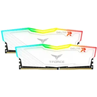 Team Group DIMM 16 GB DDR4-3200 (2x 8 GB) Dual-Kit, Arbeitsspeicher (weiß, TF4D416G3200HC16FDC01, Delta RGB, INTEL XMP)