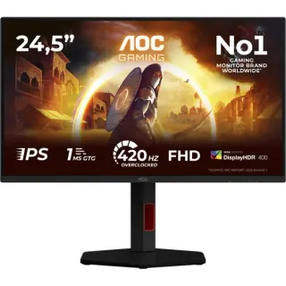 AOC AGON 25G4KUR, Gaming-Monitor (62.2 cm (24.5 Zoll), schwarz, FullHD, Fast-IPS, E-Sport Monitorständer, USB-Hub, 400Hz Panel)