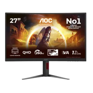AOC CQ27G4Z2, Gaming-Monitor (68.5 cm (27 Zoll), schwarz, QHD, Fast VA, Dual Mode, Curved, 260Hz Panel)