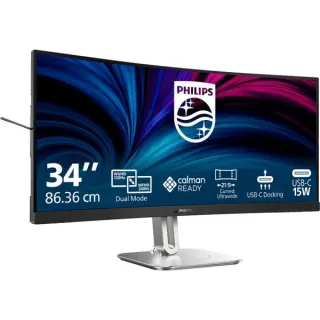 Philips 34B2U5900C, LED-Monitor (86.2 cm (34 Zoll), anthrazit/silber, WUHD, VA, Dual-Mode, USB-C, Curved, 120Hz Panel)