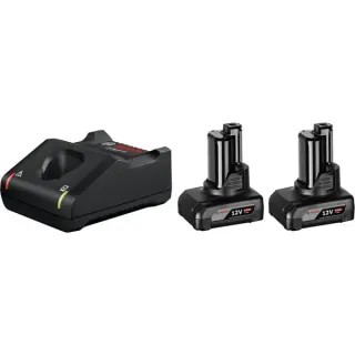 Bosch Professional PRO Starter-Set 12V (2x GBA 12V 6.0Ah + GAL 12V-40 Professional) (schwarz, 2x Akku + Ladegerät)