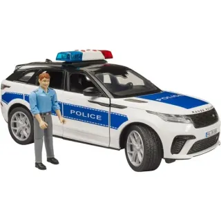 bruder 02890 Range Rover Velar Polizeifahrzeug mit Polizist, Modellfahrzeug (inkl. Light + Sound Modul)