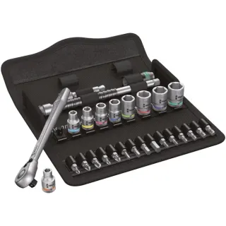 Wera Zyklop Metal-Knarrensatz 8100 SA 11, Zoll-Größen, Werkzeug-Set (28-teilig, mit Umschaltknarre, 1/4")