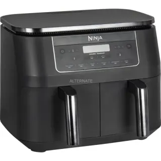 Ninja Dual Zone Heißluftfritteuse DZ300EU (grau/silber, 2.470 Watt, 2 Körbe je 3,8 Liter, B-Ware)