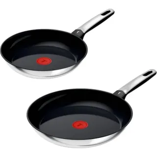 Tefal Pfannen-Set Edelstahl Emotion, 2-teilig (schwarz/edelstahl, Ø 28cm, Ø 24cm)