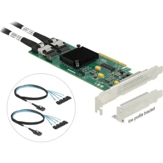 DeLOCK 8 Port SATA PCI Express x8 Karte mit Anschlusskabel, Schnittstellenkarte