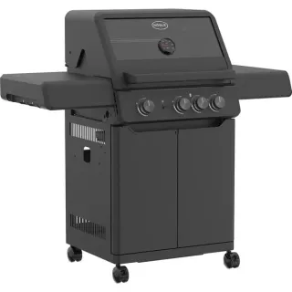 RÖSLE Gasgrill ALLFLAME Peer 3 (schwarz, CRISPZONE (bis 450 °C), Vario+ Grillrostsystem)