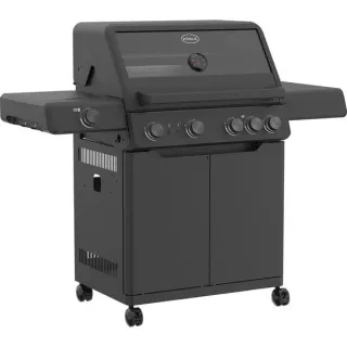 RÖSLE Gasgrill ALLFLAME Hero 4 (schwarz, 800° Primezone, Backburner, Vario+ Grillrostsystem)