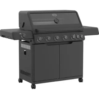 RÖSLE Gasgrill ALLFLAME Hero 6 (schwarz, 800° Primezone, Backburner, Vario+ Grillrostsystem)