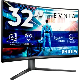 Philips Evnia 32M2C5500W, Gaming-Monitor (80 cm (31.5 Zoll), anthrazit, QHD, VA, Curved, USB-Hub, 240Hz Panel)