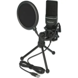 DeLOCK USB Kondensator Mikrofon Set (schwarz)