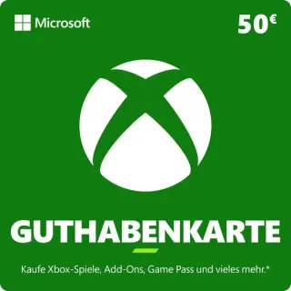 Microsoft Xbox Guthabenkarte 50 €, Gamecard