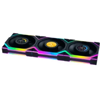 Lian Li UNI FAN SL120 LCD Wireless, Gehäuselüfter (schwarz, 3er-Pack inkl. Controller, 120 mm, B-Ware)