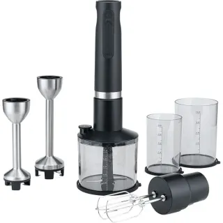 Wilfa Stabmixer Prostick IM4B-1000FP (schwarz/edelstahl, 1.000 Watt, mit Zerkleinerer und Schneebesen, 2 Mixstäbe)