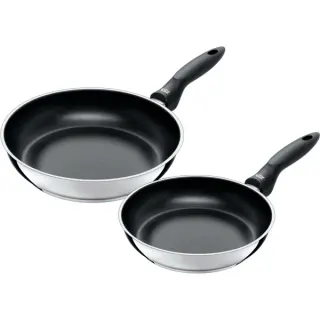 Silit Domus Bratpfannen-Set, 24 & 28 cm (edelstahl/schwarz)