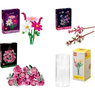 LEGO Botanicals Rosa Blumenstrauß Bundle (mit Vase), Konstruktionsspielzeug