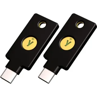 Yubico YubiKey 5C NFC, Sicherheitsschlüssel (schwarz/gold, 2er Pack)
