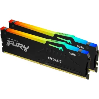 Kingston FURY DIMM 64 GB DDR5-6000 (2x 32 GB) Dual-Kit, Arbeitsspeicher (schwarz, KF560C36BBE2AK2-64, Beast RGB, INTEL XMP, AMD EXPO)