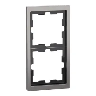 Merten Rahmen für zwei Einheiten, Metall, glänzend, mit Klemm- und Schraubbefestigung, IP20 (nickel, Retail)