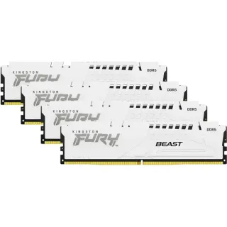 Kingston FURY DIMM 128 GB DDR5-5200 (4x 32 GB) Quad-Kit, Arbeitsspeicher (weiß, KF552C40BWK4-128, Fury Beast, INTEL XMP)